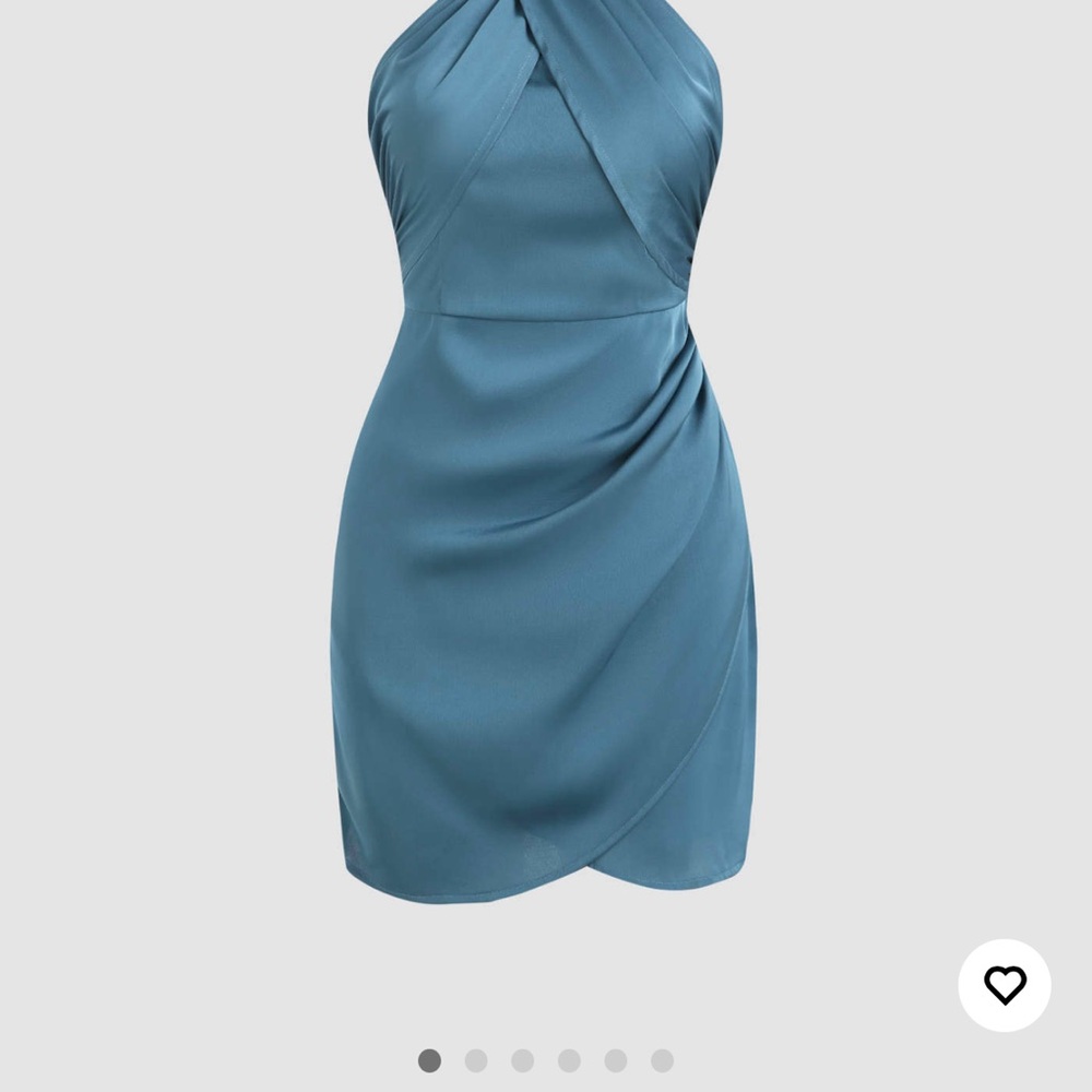 Elegant Teal Halter Dress